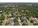 Neighborhood aerial view featuring verdant trees surrounding beautiful homes at 1861 Royal Oak E Pl, Dunedin, FL 34698