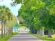 Scenic walking path lined with lush trees and greenery creating a tranquil and inviting outdoor space at 1861 Royal Oak E Pl, Dunedin, FL 34698