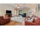 Inviting living room showcasing hardwood floors, sliding glass doors, and lots of natural light at 19418 Butterwood Ln, Lutz, FL 33558