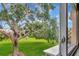 A beautiful view of a lush yard through a window at 2253 Norwegian Dr # 27, Clearwater, FL 33763