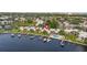 Aerial view of waterfront condos, docks, pool at 2424 W Tampa Bay Blvd # G204, Tampa, FL 33607