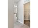 Hallway with plush carpeting leads to a bright laundry room, offering convenience and seamless living at 2432 Golden Pasture Cir, Clearwater, FL 33764