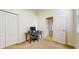 Bedroom with carpet, closet, and door leading to the main living area at 2728 Abbey Grove Dr, Valrico, FL 33594
