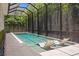 Screened swimming pool features a sun shelf with lounge chairs and a private backyard oasis at 534 Ladrone Ave, Tampa, FL 33606