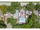 Aerial view of the property showcasing backyard pool and deck at 5611 Burlington N Ave, St Petersburg, FL 33710
