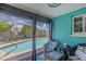 Screened patio with lovely seating, providing a peaceful space to unwind and enjoy the outdoors at 6411 S Clark Ave, Tampa, FL 33616