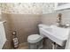 Bathroom with a unique tile design, showcasing classic fixtures and a clean, functional layout at 6453 5Th N Ave, St Petersburg, FL 33710