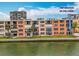 Exterior of the condo building highlighting the unit's location on the second floor at 7665 Sun Island Dr # 206, South Pasadena, FL 33707