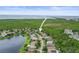 Stunning aerial view showcasing lakeside homes surrounded by verdant landscapes and clear blue waters at 826 Addison Ne Dr, St Petersburg, FL 33716