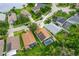 Aerial view of a residential neighborhood with manicured lawns and mature trees at 826 Addison Ne Dr, St Petersburg, FL 33716