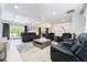 Spacious living room with comfortable seating, stylish decor, and natural light from sliding glass doors at 120 Crestwood Ln, Largo, FL 33770