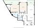Floor plan featuring primary bedroom with walk-in closet, balconies, living room, and dining area at 1200 N Shore Ne Dr # 404, St Petersburg, FL 33701