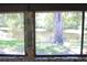 A close up of the patio's window provides a view of the backyard and pond at 1200 Tarpon Woods Blvd # M6, Palm Harbor, FL 34685