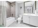 Bathroom featuring a shower and tub combo at 125 Belleview Boulevard # 203, Belleair, FL 33756