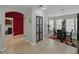 Open dining area with modern lighting, breakfast nook, and easy access to kitchen and laundry at 1338 Winding Willow Dr, Trinity, FL 34655