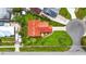Birds eye view of home, lush landscaping, and cul-de-sac street at 1414 75Th Nw St, Bradenton, FL 34209