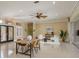Open concept living room with dining room at 3337 Crescent Oaks Blvd, Tarpon Springs, FL 34688