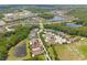 Aerial view showing the property's prime location in a lakefront community with easy access to amenities and nature at 3532 Wicket Field Rd, Lutz, FL 33548