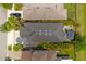 Aerial view of home with landscaping, backyard, and outlining property lines at 3532 Wicket Field Rd, Lutz, FL 33548
