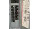 View of the breaker panel, complete with labeled circuits for the house, to manage electrical distribution at 4901 Taylor N St, St Petersburg, FL 33714