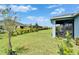 Expansive backyard with lush lawn, well-maintained fencing, and a screened porch at 5415 Limelight Dr, Apollo Beach, FL 33572