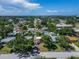 Wide aerial shot of a peaceful residential area, dotted with mature trees and offering a glimpse of distant cityscapes at 6554 34Th N Ave, St Petersburg, FL 33710