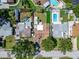 An aerial view showing the lawn, privacy fence, and a tree-lined street at 6554 34Th N Ave, St Petersburg, FL 33710