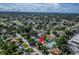 Broad aerial view of a diverse neighborhood, emphasizing its location with a red marker pin for easy identification at 6554 34Th N Ave, St Petersburg, FL 33710