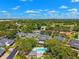 Beautiful aerial view of neighborhood homes with mature landscaping and a community pool at 8645 Piper Ln, Seminole, FL 33777