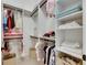 Organized walk-in closet featuring shelving and hanging storage for clothing and accessories at 978 Signet Dr, Apollo Beach, FL 33572