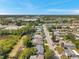 Birds eye view of a quiet residential street with well-kept homes, landscaped yards, and close access to local amenities at 10125 Cherry Creek Ln, Port Richey, FL 34668