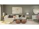 Cozy living room features a plush sofa, stylish decor, and a modern coffee table atop a patterned rug at 10857 Rustic Eve Ct, Land O Lakes, FL 34638