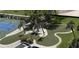Overhead view of a community putting green, featuring manicured landscaping and recreational space at 19451 Gulf Blvd # 205, Indian Shores, FL 33785