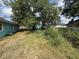 View of overgrown backyard with grass and vegetation, trees, and side of the house at 2175 20Th Sw Ave, Largo, FL 33774