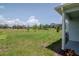 Spacious backyard with green grass and clear blue skies at 3062 Victoria Inlet Dr, Holiday, FL 34691