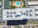 Overhead aerial shot of the high rise condominium building roof and air conditioning system at 400 Island Way # 502, Clearwater Beach, FL 33767