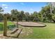 Community swingset with multiple swings and mature trees in the background at 440 Lakeview Dr # 34, Palm Harbor, FL 34683