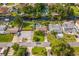 Beautiful aerial view of a neighborhood with canal access and swimming pools in the backyards at 51 Cypress Dr, Palm Harbor, FL 34684