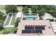 Aerial view of bocce ball and shuffleboard courts at the community center at 5422 Sunset Falls Dr, Apollo Beach, FL 33572