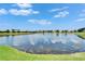 Scenic view of the community lake reflecting the bright blue sky and clouds at 5422 Sunset Falls Dr, Apollo Beach, FL 33572