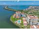 A breathtaking aerial perspective of the property, highlighting its waterfront location and amenities at 6372 Palma Del Mar S Blvd # 601, St Petersburg, FL 33715