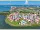 Community aerial showcasing the building's location with golf and water views at 6372 Palma Del Mar S Blvd # 601, St Petersburg, FL 33715
