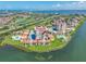 An elevated view of a condo building and its neighborhood set on a peninsula with great water views at 6372 Palma Del Mar S Blvd # 601, St Petersburg, FL 33715