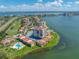 Aerial view of property showing intercoastal access, golf course nearby and expansive views of the surrounding area at 6372 Palma Del Mar S Blvd # 601, St Petersburg, FL 33715