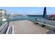 Picturesque dock view featuring benches, a pier, and serene water, perfect for relaxation and waterfront enjoyment at 9755 Harrell Ave # 101, Treasure Island, FL 33706