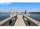 Scenic view from a wooden dock overlooking the marina with buildings and boats in the background at 9755 Harrell Ave # 101, Treasure Island, FL 33706