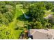 Picturesque aerial view of the golf course and vibrant landscaping, backing up to beautiful homes at 12134 Tournament View Ave, New Port Richey, FL 34654
