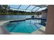Inviting screened-in pool, perfect for relaxation with a lovely lake view at 16502 Windsor Park Dr, Lutz, FL 33549