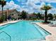 Resort-style pool with ample seating, lush landscaping, and sunny skies at 17942 Villa Creek Dr # 17942, Tampa, FL 33647