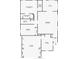 Detailed floor plan showcasing the layout with the living room, kitchen, den, bedrooms and bathrooms, plus garage, all dimensions labeled at 5755 Yorkshire Dr, Zephyrhills, FL 33542